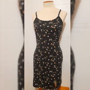 Justify black floral spaghetti strap dress